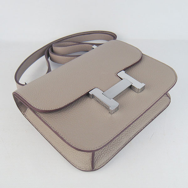 7A Hermes Oxhide Leather Message Bag Grey H017